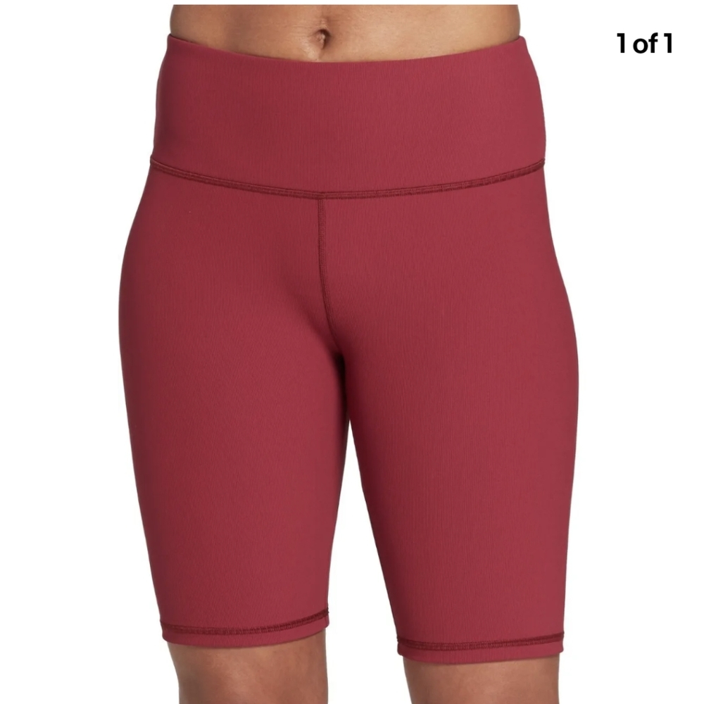 Calia High Rise Rib Rhododendron Bike Shorts - Picture 2 of 5